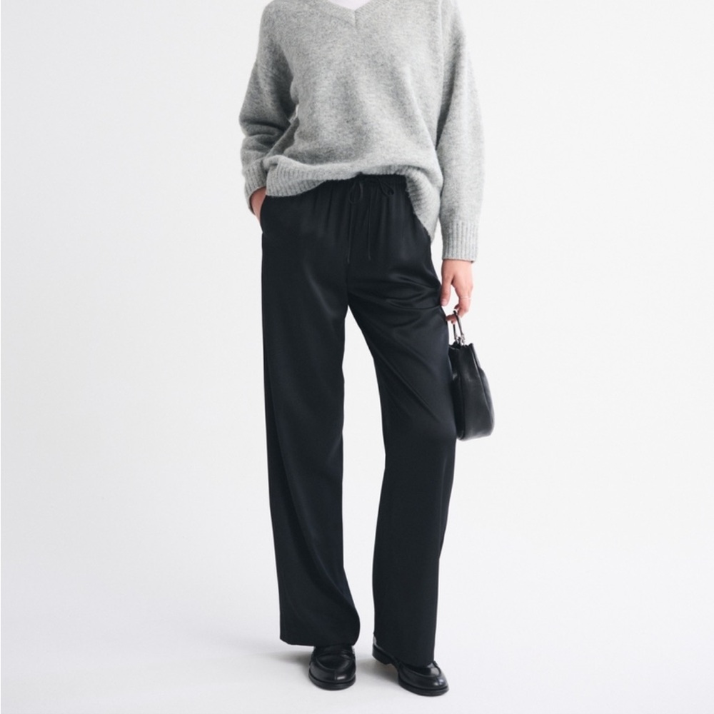 Black Satin Pants